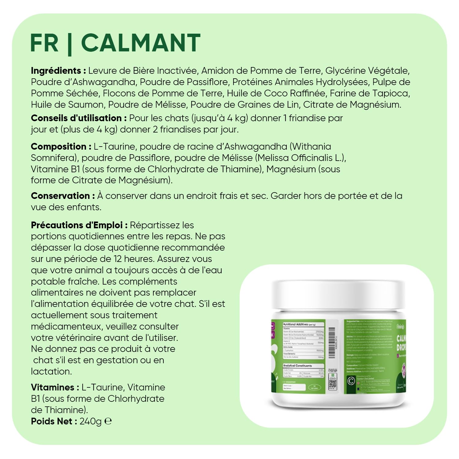 Animigo Calmant Chat - 120 Friandises pour Chats - Bouchées Tendres avec Taurine, Ashwagandha, Passiflore, Mélisse, Vitamine B1 et Magnésium - Friandise Multi-Usages