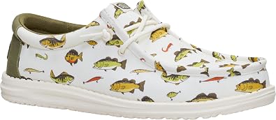 HEYDUDE Men's Wally Cast Slip On Shoe, Egret/Multi Size 9 | Lightweight Casual Loafer | Travel Ready Easy On Design