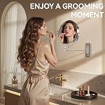 Auxmir 30X/1X Wall Mounted Makeup Mirror, 8" Double-Sided Magnifying Mirror with Tweezers, Bathroom Vanity Makeup Mirror, Cosmetic Mirror with 360° Swivel Extendable Arm, Chrome