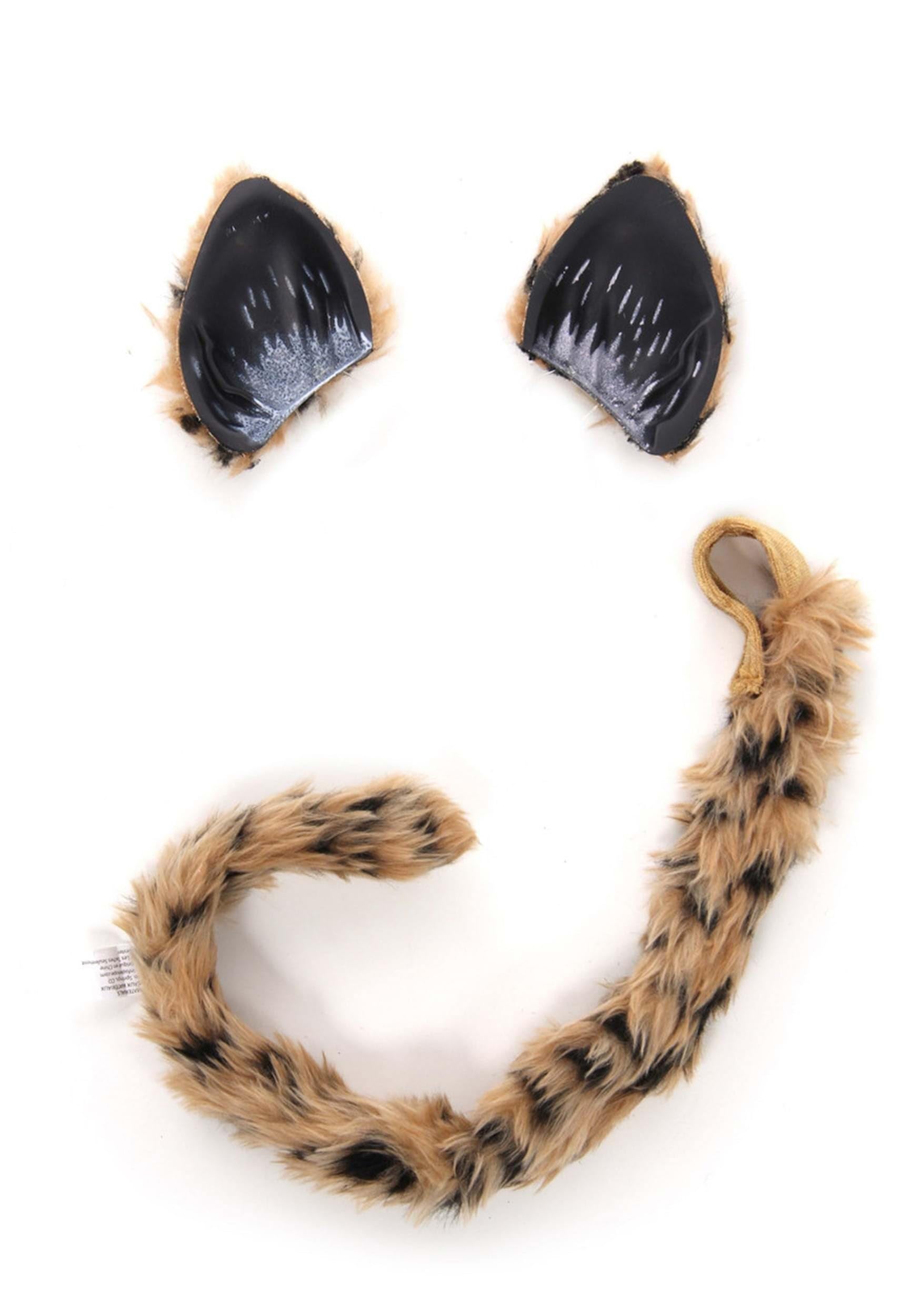 Cheetah Ears and Tail Accessory Kit with Bendable Tail and Elastic Ears