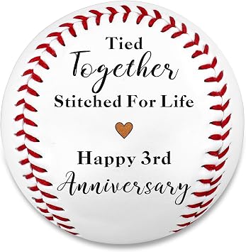 3 Year Anniversary Baseball Gifts for Him Her 3rd Anniversary Leather Gifts for Husband Wife Him Her Couple Leather Gift for 3rd Anniver Sary Romantic Gift for Wedding Baseball Easter Basket Stuffers