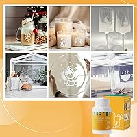 Vista 7 de Art Etch - Crema de inicio (3 onzas) para vidrio para diseños intrincados, crea diseños impresionantes en superficies de vidrio, suministros