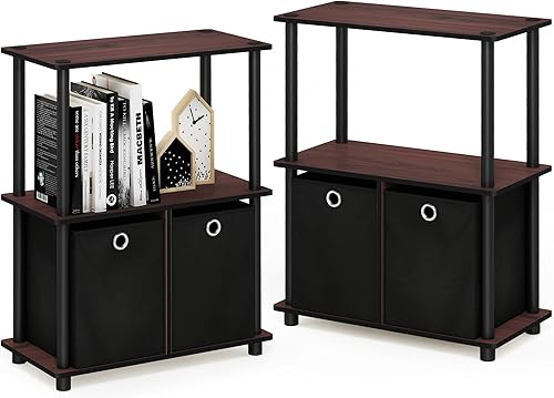 Miniatura 34 de Furinno Turn-N-Tube - Estantes de almacenamiento, estante para libros de 3 niveles, estante esquinero, estantes abiertos sin herramientas, para