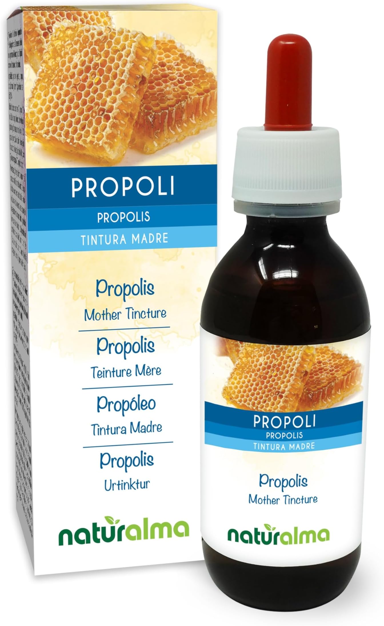 Propolis (Propolis) Resin Hydroalcoholic Mother Tincture NATURALMA - Liquid Extract Drops 120 ml - Food Supplement