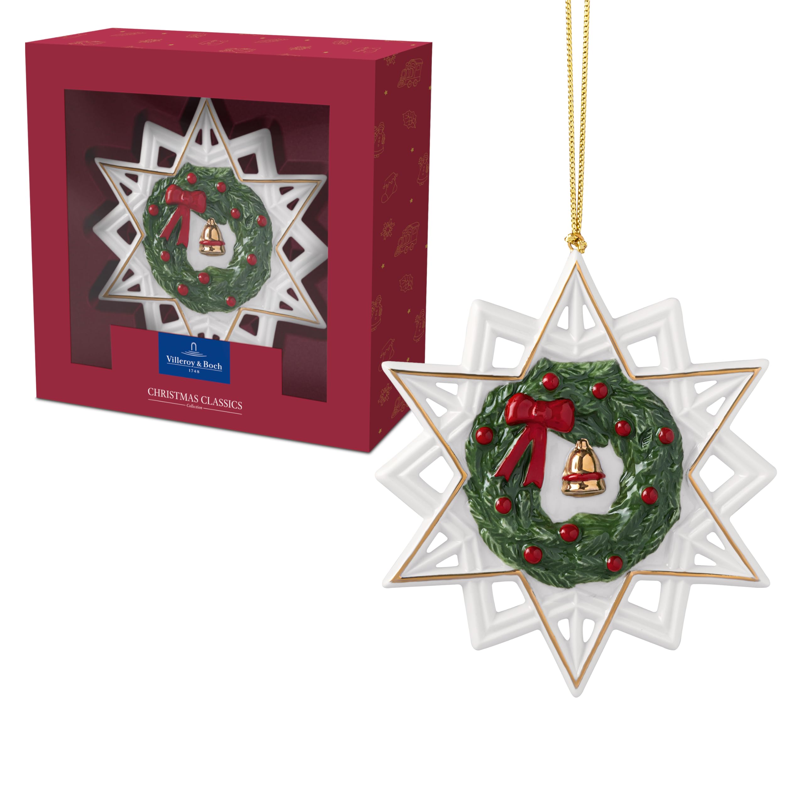 Villeroy & Boch White Annual Ornaments Reindeer Tree Decoration 7 Cm