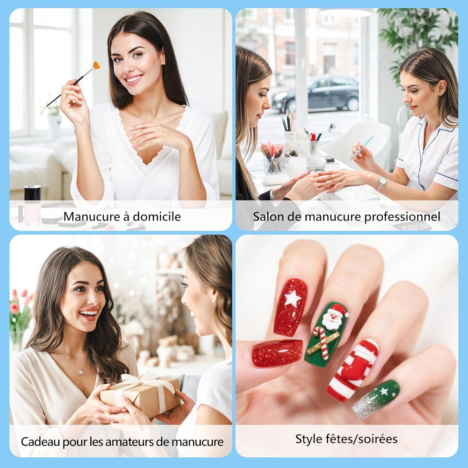 15 pennelli per nail art, pennello per unghie, gel con strumento per unghie, pennello gel UV, per costruzione, pennello in acrilico, pennello per nail art, per fai da te, disegni, colore: nero