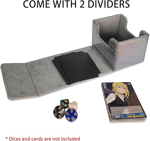 Miniatura 6 de Dmoicols Caja de almacenamiento de tarjetas coleccionables de cuero, caja horizontal individual (punto negro brillante)