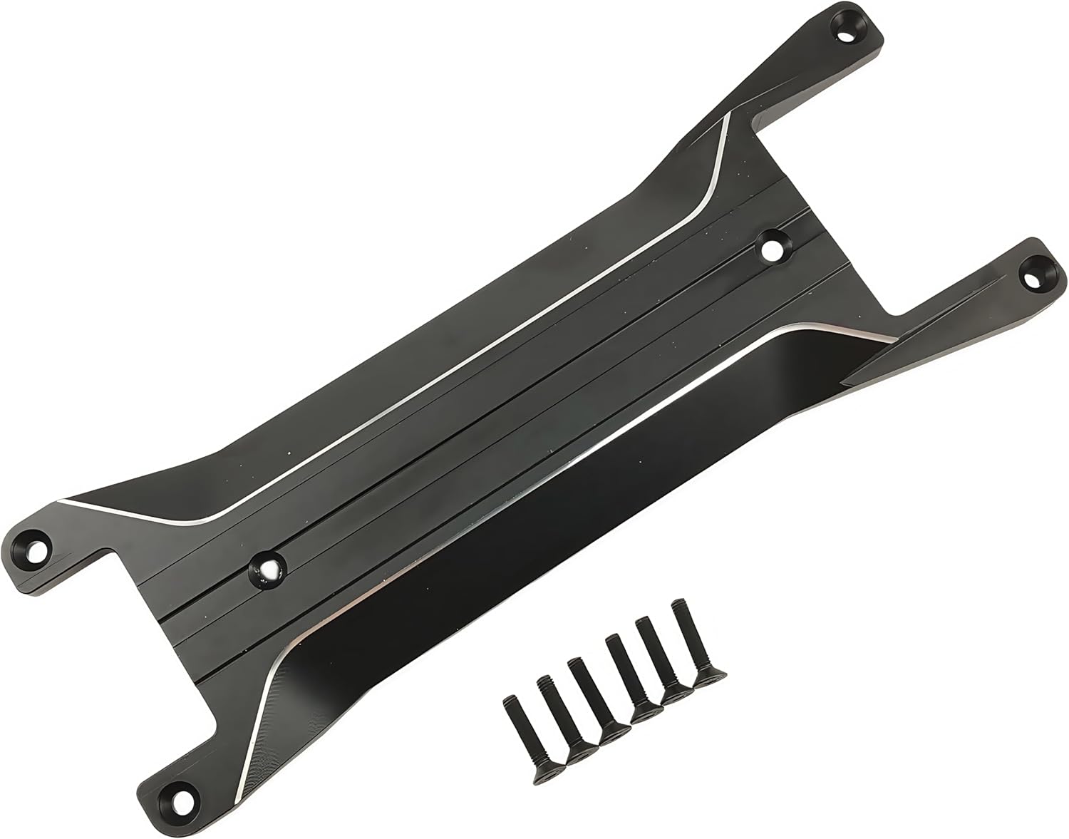 Aluminum Chassis Brace Plate for 1/16 Mini Maxx 4WD RC Monster Truck, Upgrade Replacement Part (Black)