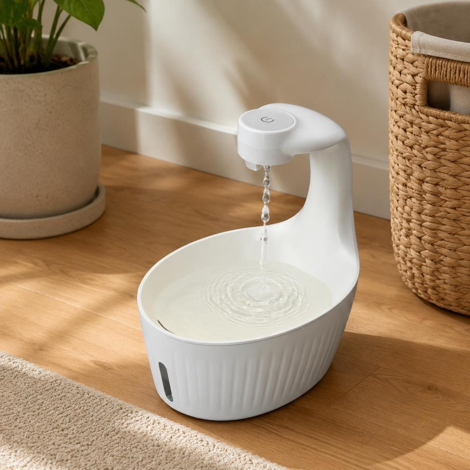 Fuente Filtrante Inalámbrica Filtrado Continuo Recipiente de Agua sin Cables Cables Recipiente de Agua con Movimiento para Gatos
