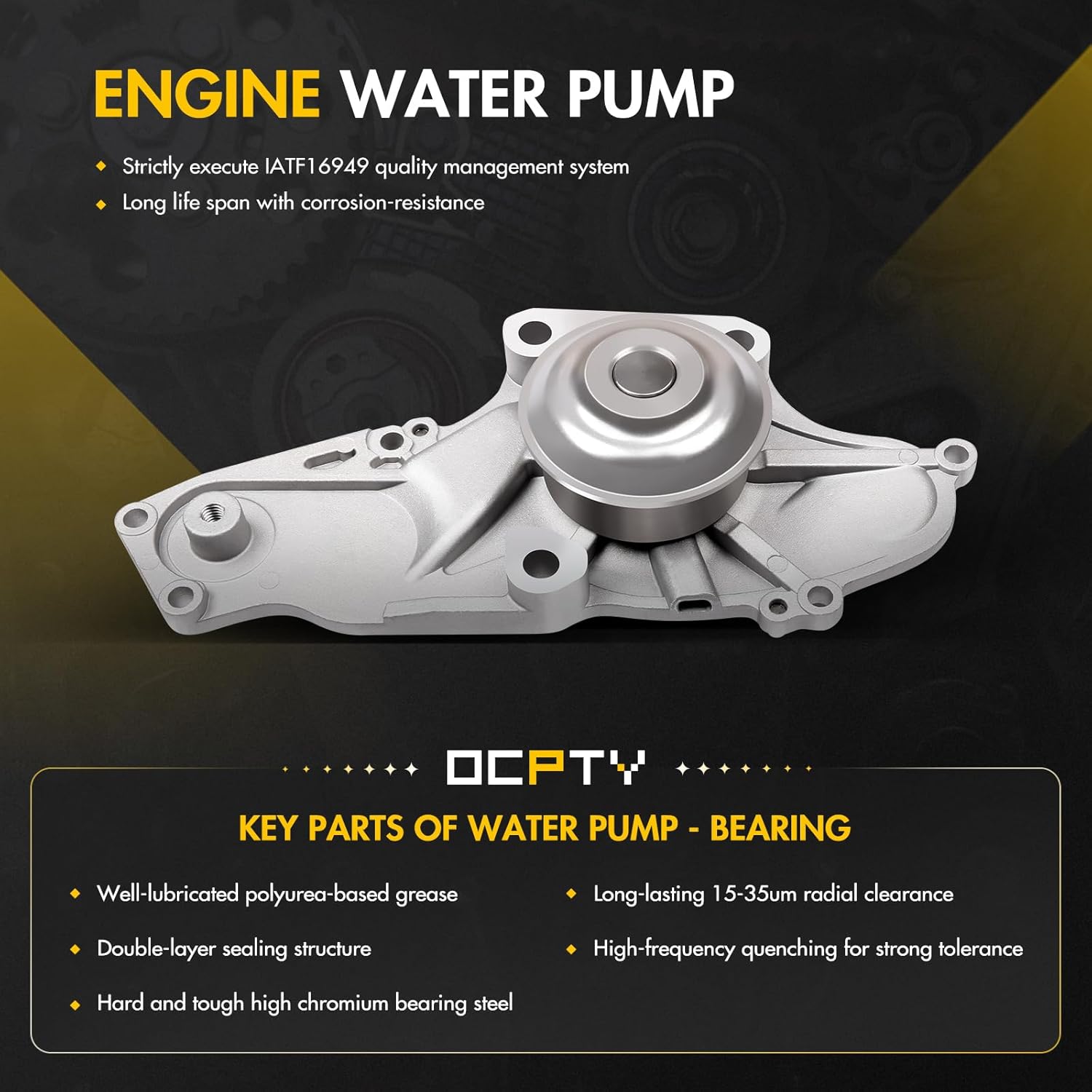 OCPTY Timing Belt Kit with Water Pump Replacement For Acura MDX RL TL,2003-2007 For Honda For Accord Odyssey Pilot Ridgeline,2004-2007 For Saturn Vue Replaces TS26329 ITM329