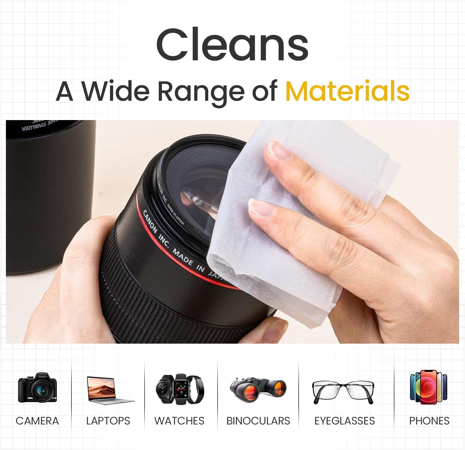 Pre-Moistened Lens Wipes | 250 Individually Wrapped Wipes | See Crystal Clear | Glasses, Sunglasses & Optical Lenses | Pack of 1