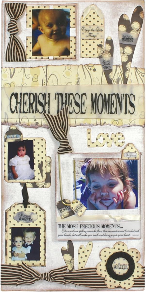 Quick Quotes Cherish These Moments Canvas Wall Kit, 10-Inch by 20-Inch