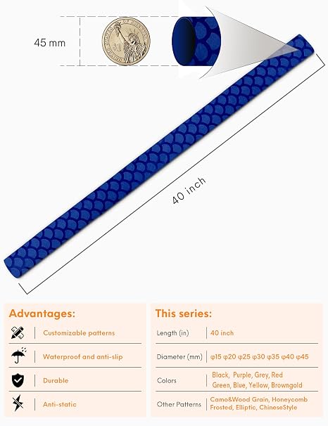 Accering Fishscale Corrosion Resistant Waterproof Heat Shrink Tubing (45mm, Blue)