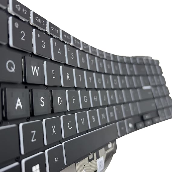New laptop keyboard US layout for the Fearless Pro16 2025 V3607V RTX5050 SG-C0380-XUA 0KN1-K71US56 white lettering with AI key backlight power button (V3607V (keycap front black, side white)
