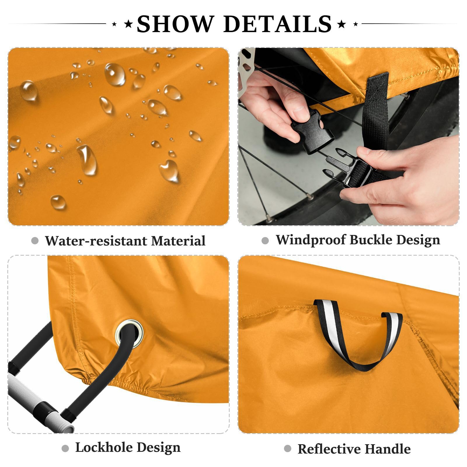 Copertura per bici da esterno arancione scuro impermeabile copertura antipioggia per bici accessori