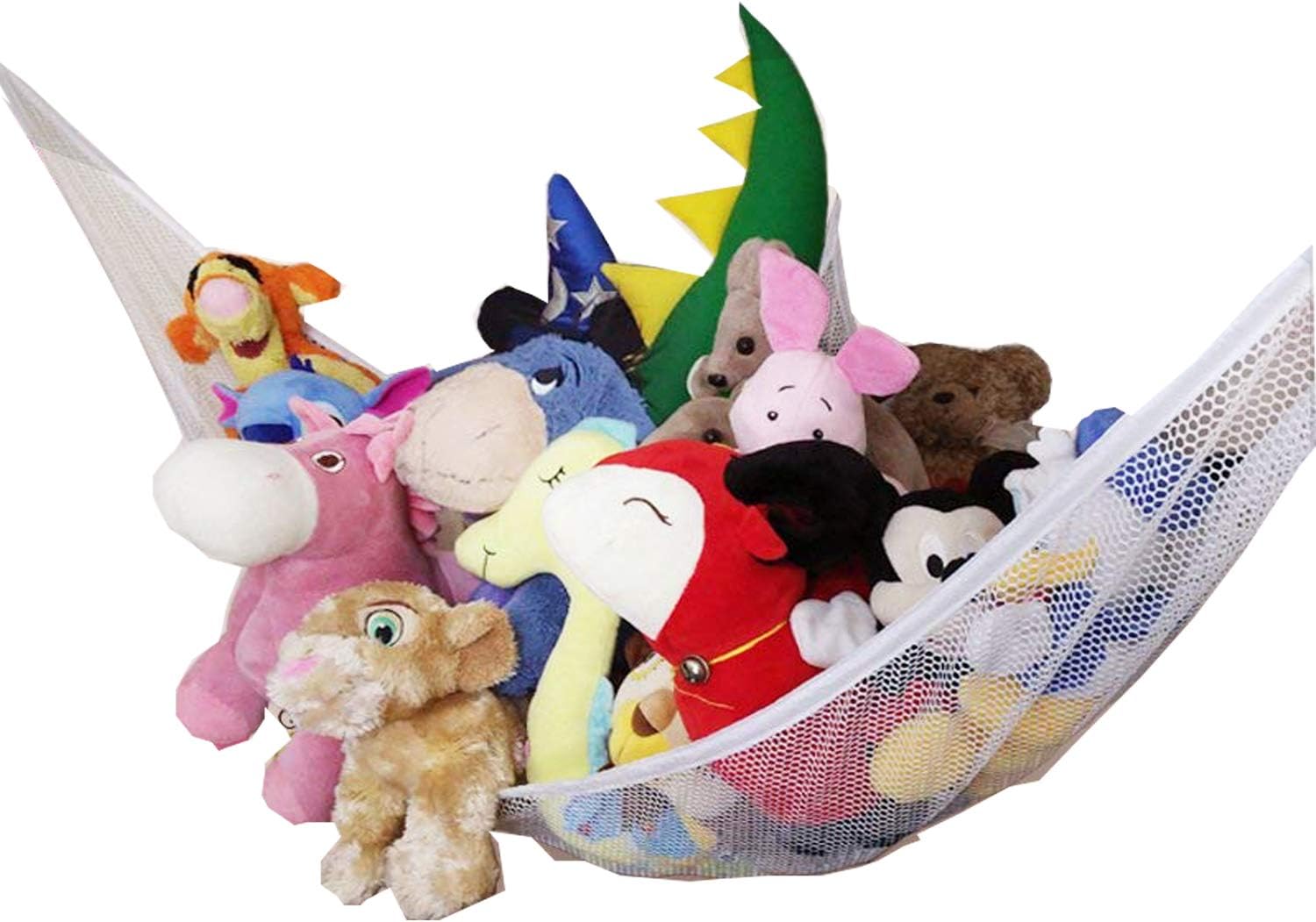 Jumbo Stuffed Animal Storage Hammock - Wall Toy Storage Net 7 Feet for Organizing Kids Rooms Tidy - Stuffies Corner Hammock Net for Hanging Toys Animals Teddy Bear, Portable and Clutter-Free