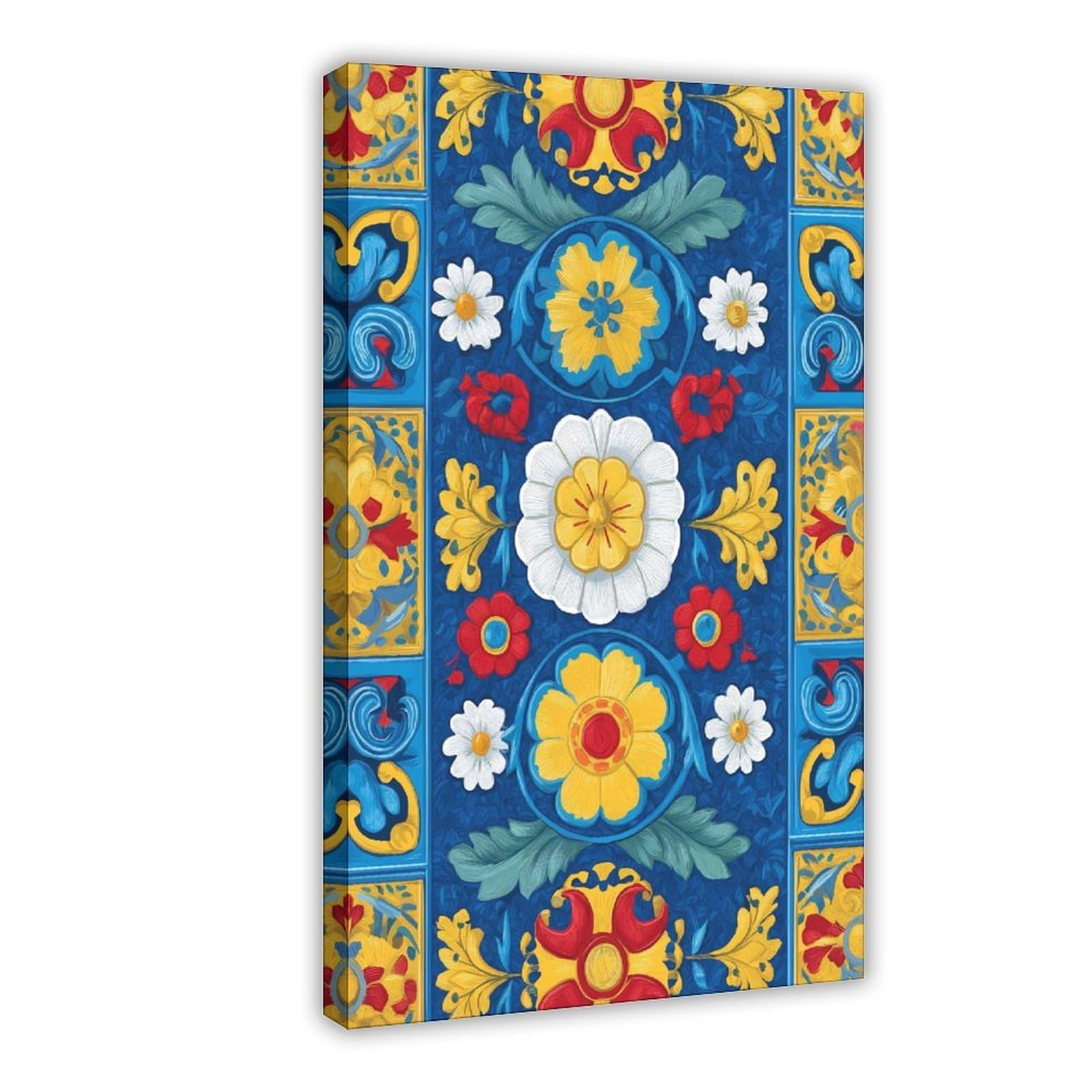 YWTJAX Mexican Floral Poster Canvas Poster for Living Room Decor Gift