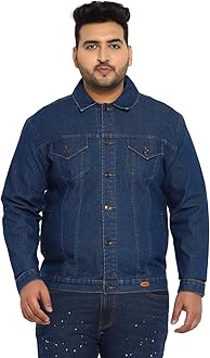 Urbano PlusMen's Regular Fit Washed Full Sleeve Denim Jacket