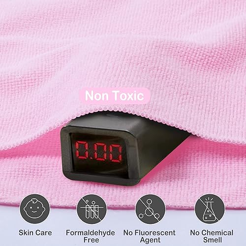 Miniatura 7 de Viviland Toallas y paños de bebé, juego de toallas de baño rosas suaves y absorbentes, toallas con capucha de elefante con 5 paños de cara para bebé