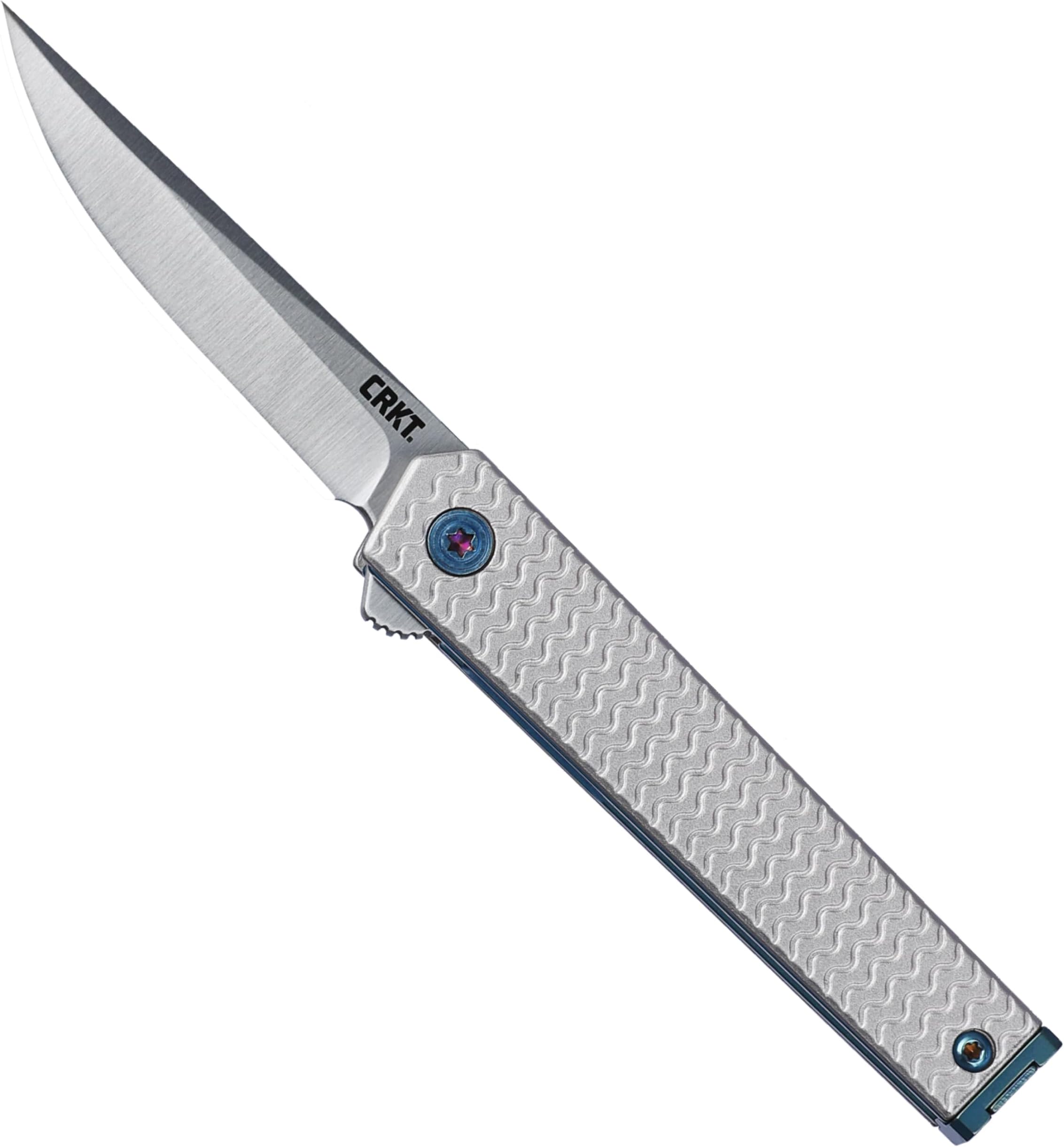 CRKT CEO Microflipper EDC Folding Pocket Knife: Gentleman's Knife, Everyday Carry, Liner Lock, Aluminum Handle with Deep Carry Pocket Clip 7081