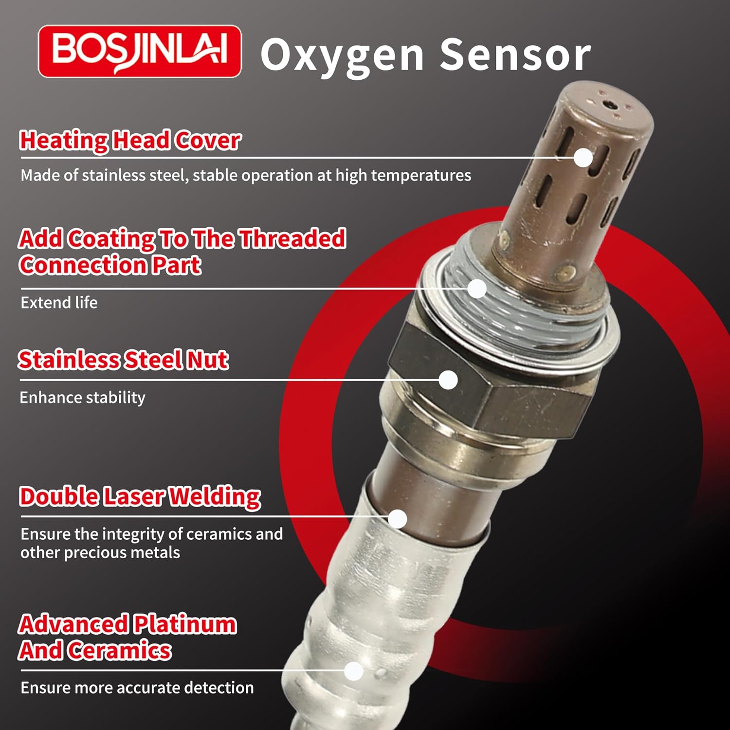 O2 Oxygen Sensor Upstream Downstream for Dodge Avenger Caravan Charger Challenger Dakota Grand Caravan, for Jeep Commander Grand Cherokee Liberty Wrangler JK, for Chry Aspen 300, for Ram 1500 4Pcs