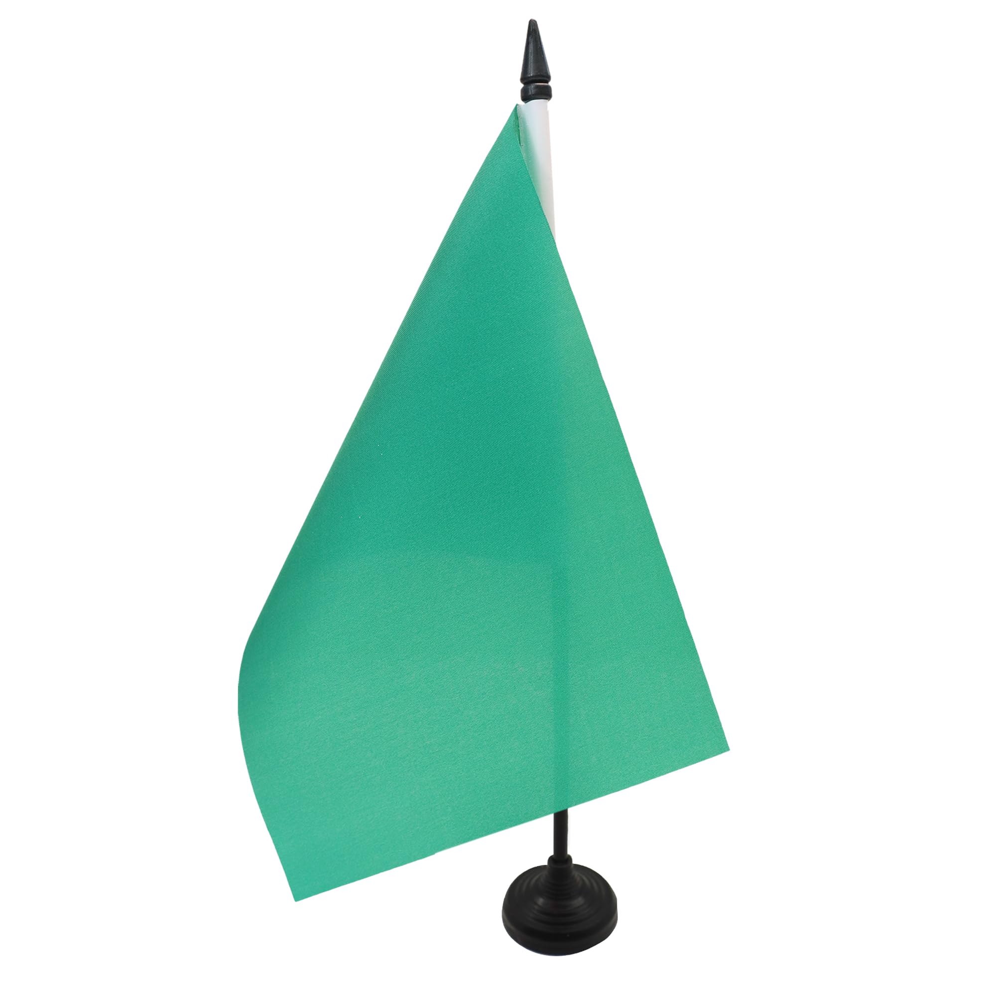 Drapeau de table unicolore vert de haute qualité avec socle noir