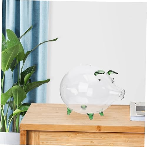 Miniatura 3 de HONMEET Hucha de cerdo, pequeña de cerámica, para ahorro de dinero, para adultos, organizador de electrodomésticos, montaje en pared, cristal