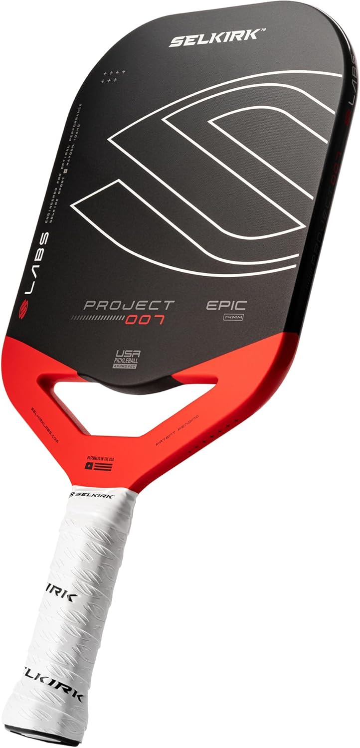 Selkirk Sport Labs Project 007 Pickleball Paddle | Florek Carbon Fiber Pickleball Paddles with Titanium Mesh Layer System | Designed for Lasting Durability, Spin, and Power | 14mm - Epic