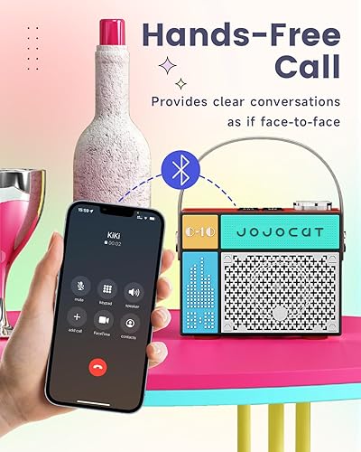 Miniatura 4 de Mini altavoz Bluetooth, lindo altavoz Bluetooth, 5 W Cool Tiny Retro Speaker con soporte para tarjeta TF, Bluetooth 5.1, altavoz portátil compacto