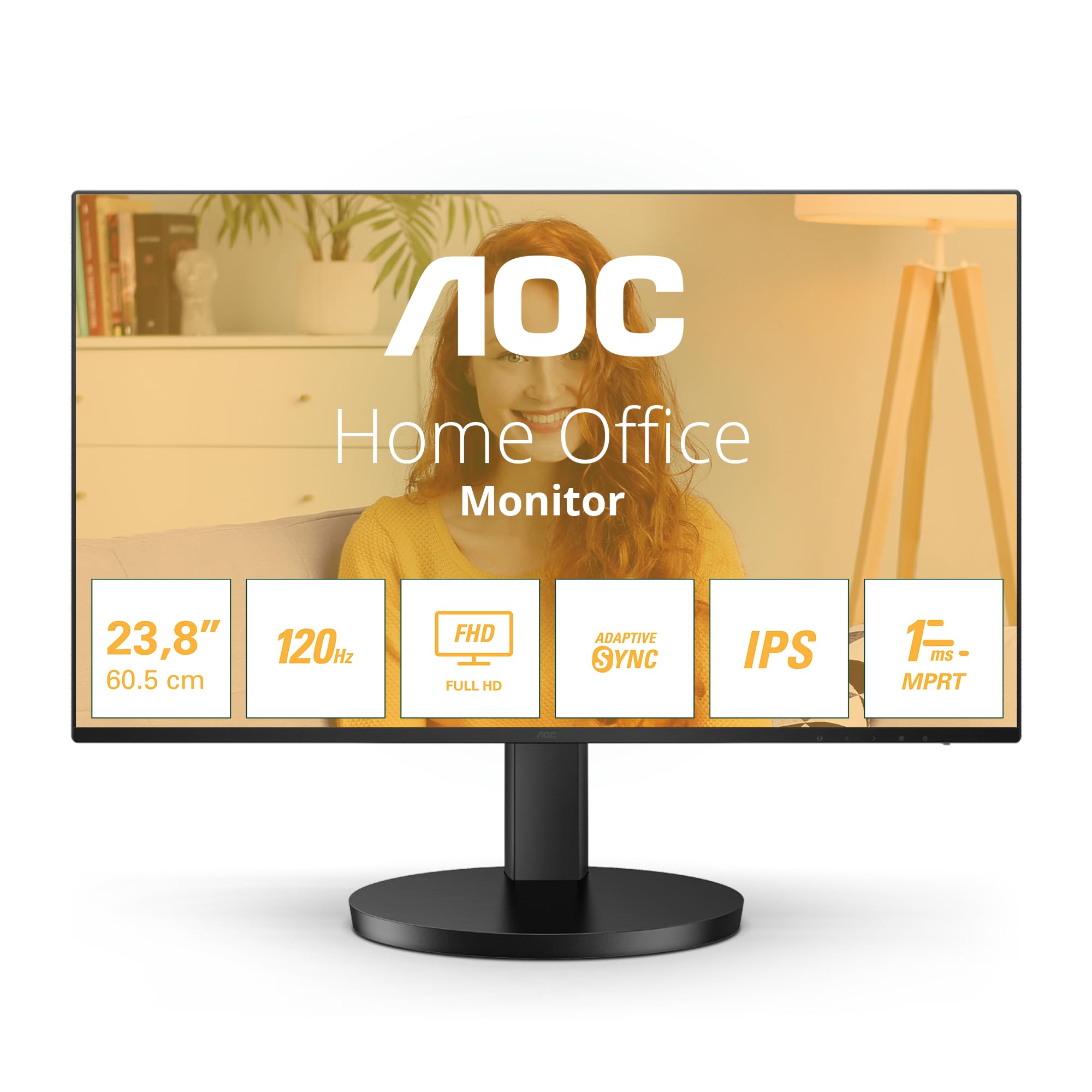 AOC 24B3HA2 - 24 Inch FHD monitor, IPS, 100Hz, 1ms, Ultra Narrow Boarder, FlickerFree, Adaptive Sync (1920 x 1080 250 cd/m HDMI 1.4 / DP 1.4) - 3