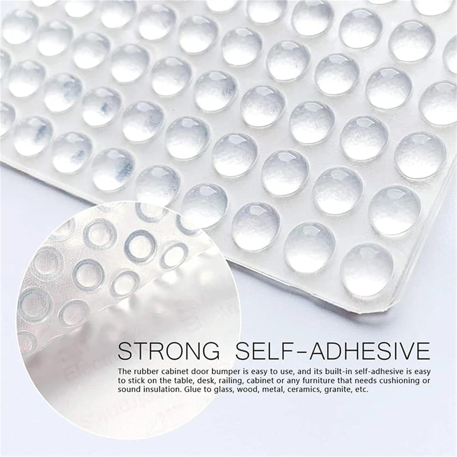 1000pcs Clear Adhesive Bumper Pads Silicone Cabinet Door Bumpers Drawer Stop Furniture Protective Buffer Doors Wall(B 6x2mm1000pcs)