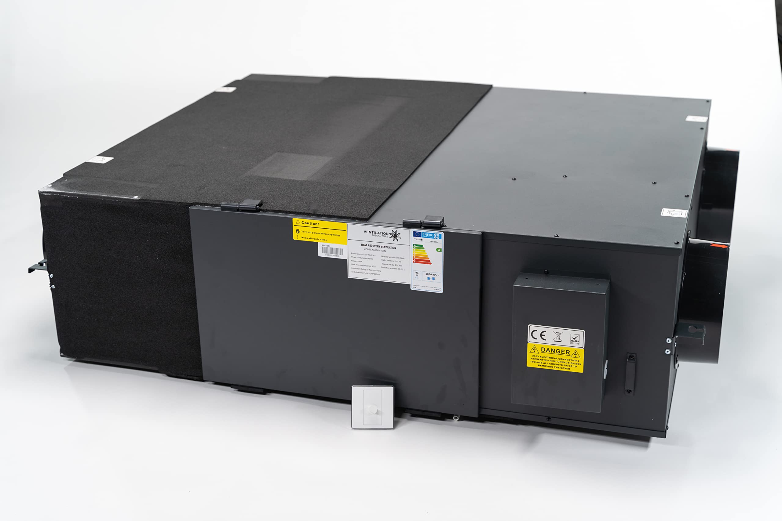 DHV-100N | MVHR Mechanical Ventilation | Heat Exchanger | Low Energy Consumption | Reduced Humidity & Condensation | for Larger Spaces