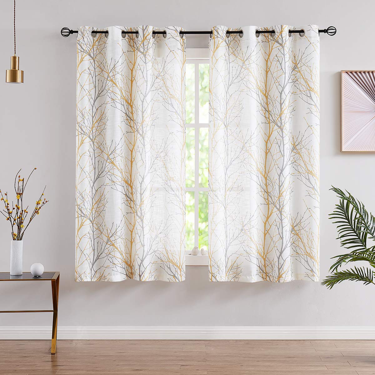 Linen Blue White Curtains - Sheer Window Treatments -28 Linen Blue White Curtains - Sheer Window Treatments -28