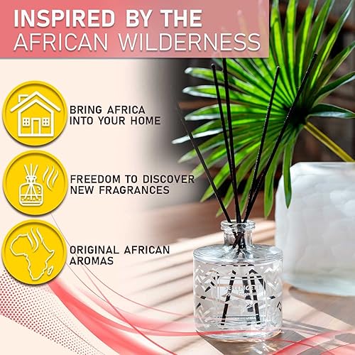 Miniatura 3 de Serengeti Difusor de aceite, Fields of Fynbos, ambientadores africanos para el hogar y el baño, varillas de varillas de aromaterapia y difusor de