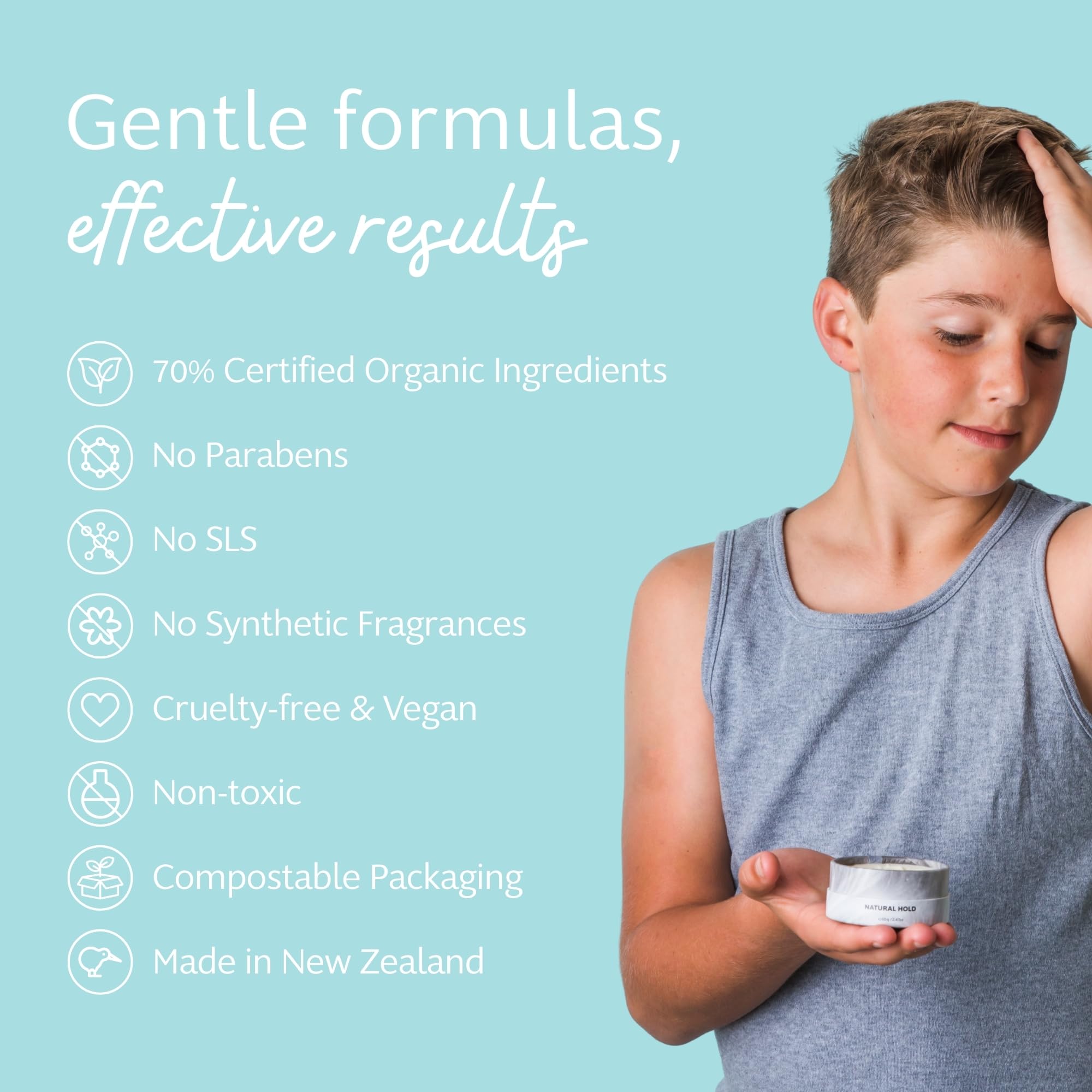 Slo | Natural Hair Clay - All Natural Ingredients, Vegan & Cruelty Free, Plant-Based, Modern Alternative to Styling Gels, All Hair Types | Natural Hold, (2.29oz/65g)