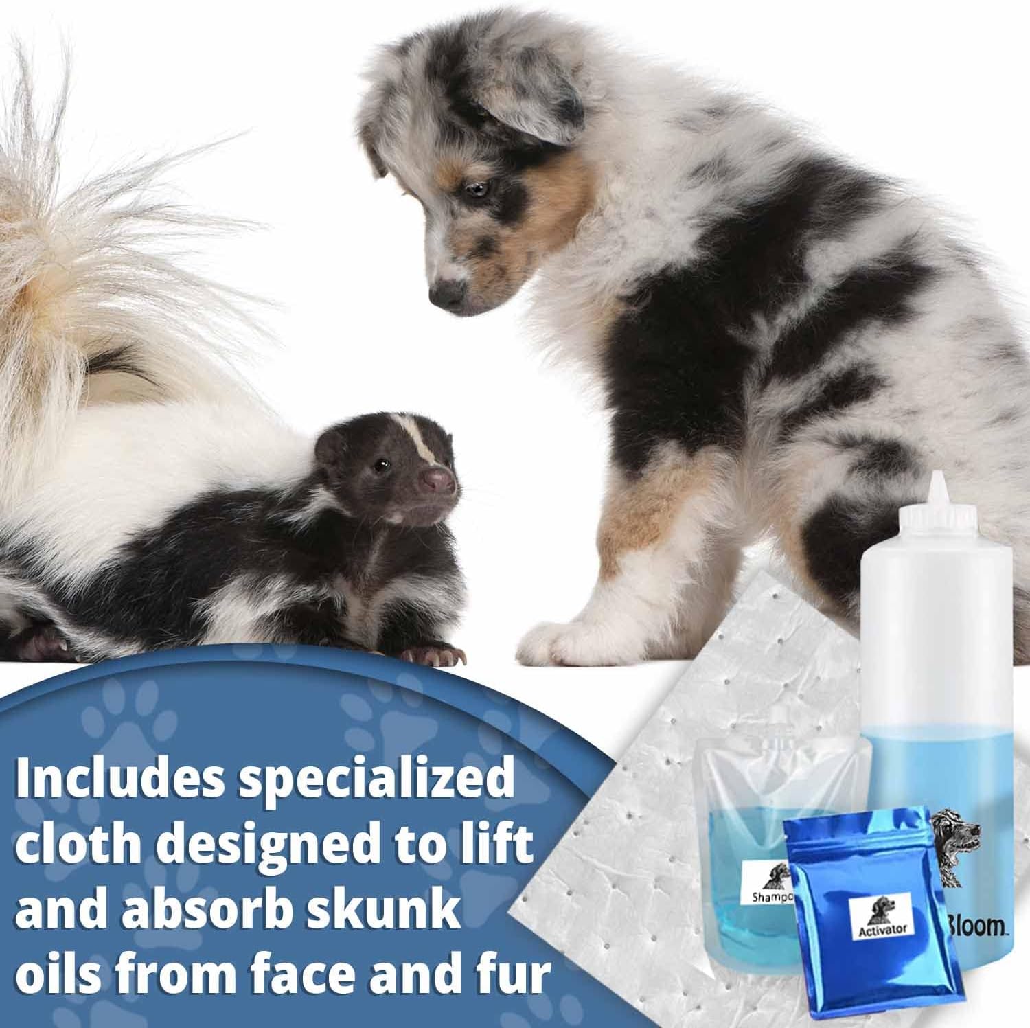 UpBloom - Benny's Best Pet Skunk and Odor Eliminator Shampoo Deodorizer Kit Buddy - Dog, Cat and Pet Skunk Shampoo and Accessories - Bathing Supplies and Odor Remover Products for Smelly Dogs and Cats