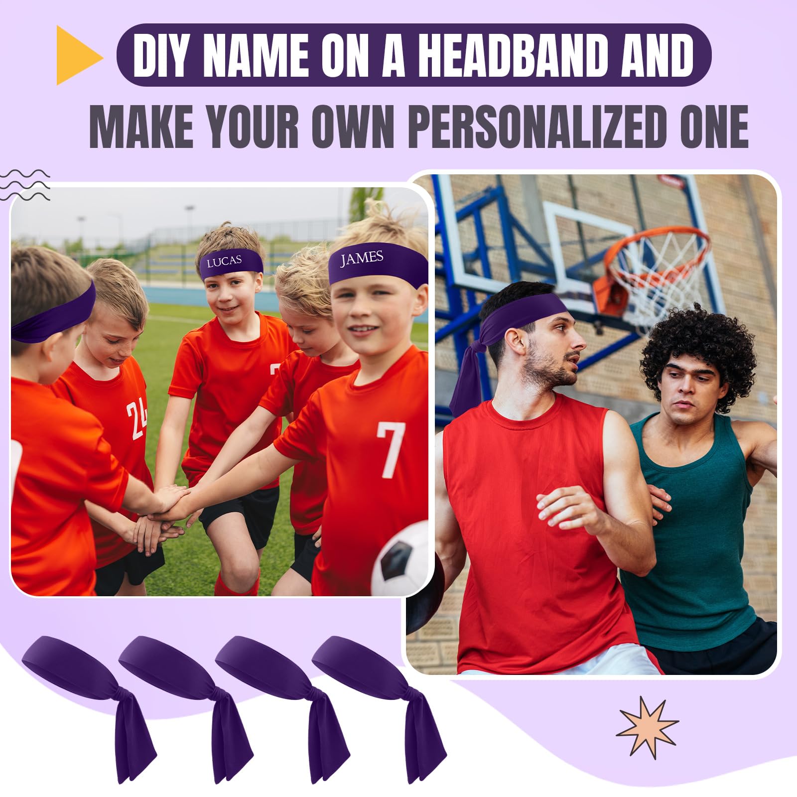 Hiboom Paquete de 18 diademas deportivas a granel para hombres y mujeres, bandas elásticas para el pelo para baloncesto, fútbol, correr, yoga