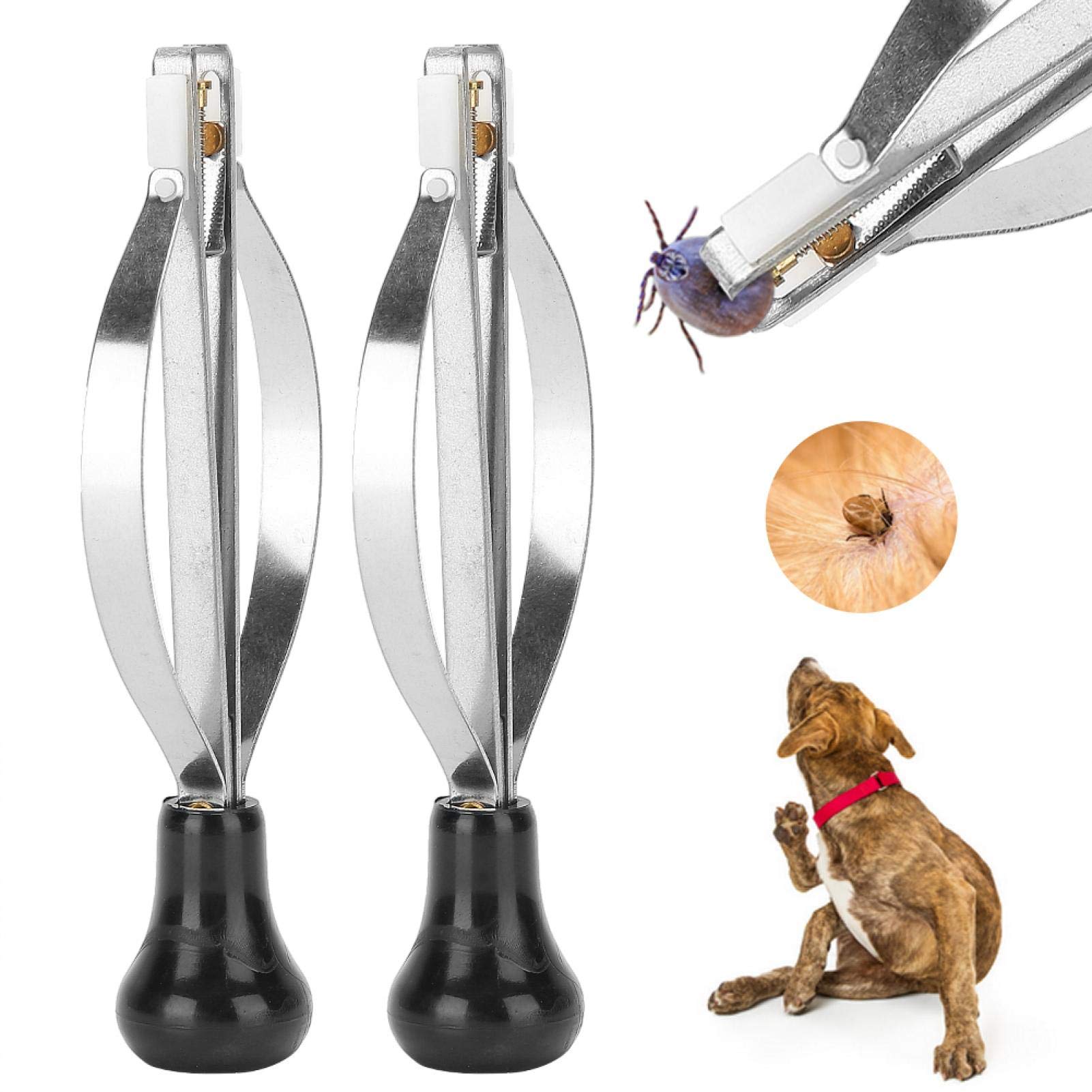 Cikonielf 2PCS Stainless Steel Pet Flea and Tick Removal Tool for Dogs and Cats - Flea Remover Tweezers Lice Picker Tool - Image 3