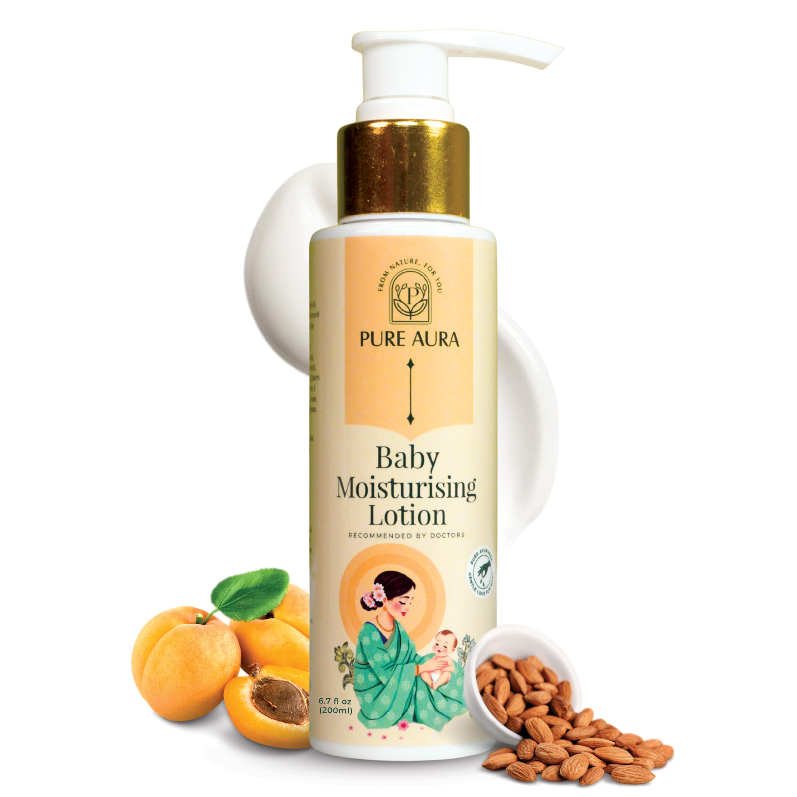 Pure Aura Rich Baby Moisturising Lotion 200ml | Nourishing Cream for Soft & Sensitive Skin | Ayurvedic & Chemical-Free | Daily Use | Safe for Newborns Baby & Kids | Doctors Recommended | Made in India-image-2