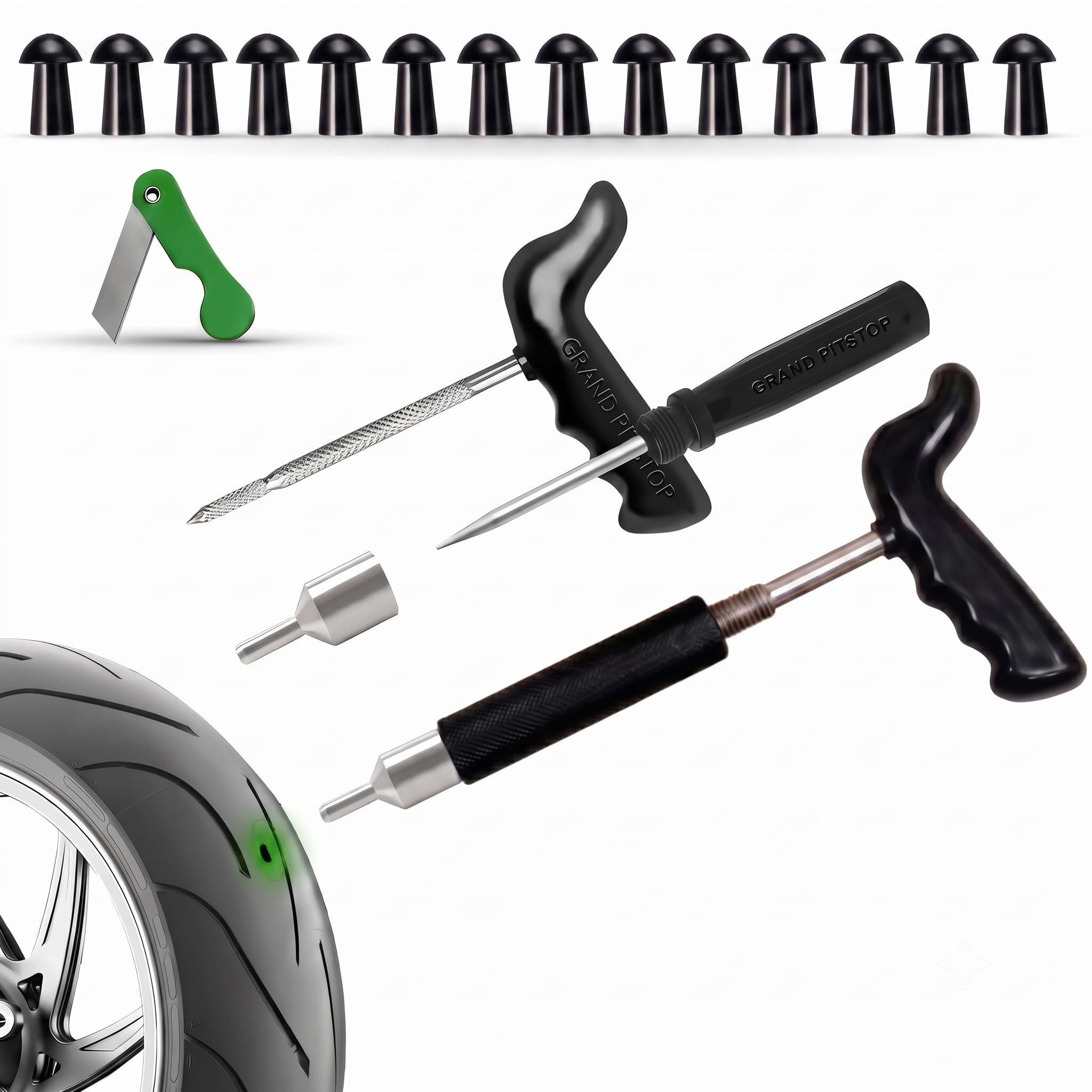 Grand Pitstop 20-Piece Tubeless Tire Puncture Repair Kit