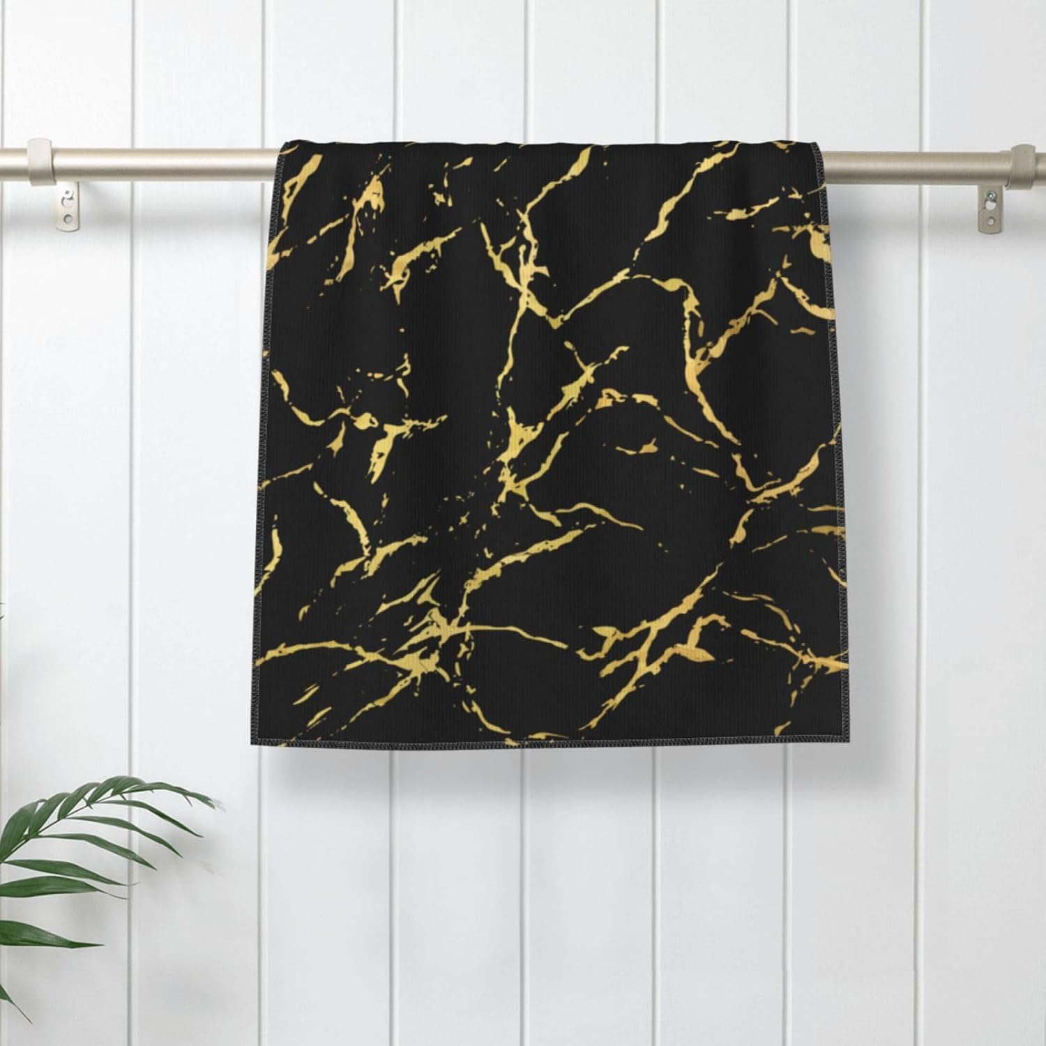 Gold Marble Hand Towels Set of 2 Soft Towel Face Towel Bathroom Kitchen Tea Dish Towels 27.5x16in