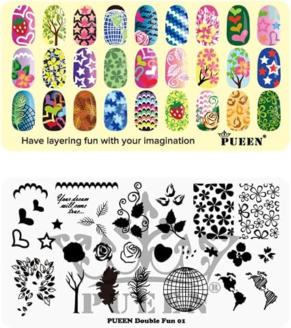 Pueen Stamping Nail Art Image Plate Bundle