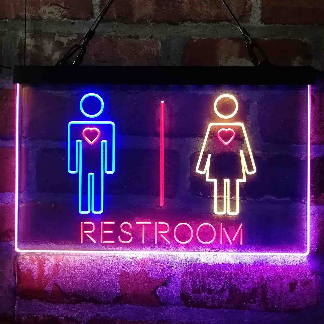 ネオンサイン　USA SCENE ADVPRO Restroom Toilet Men Women Unisex Tri-color Led Neon Sign