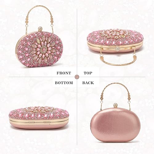 Miniatura 2 de Bolso de mano de noche con diamantes de imitación para mujer, bolsa de mano con diamantes brillantes y brillantes, bolsa de fiesta de boda de cristal