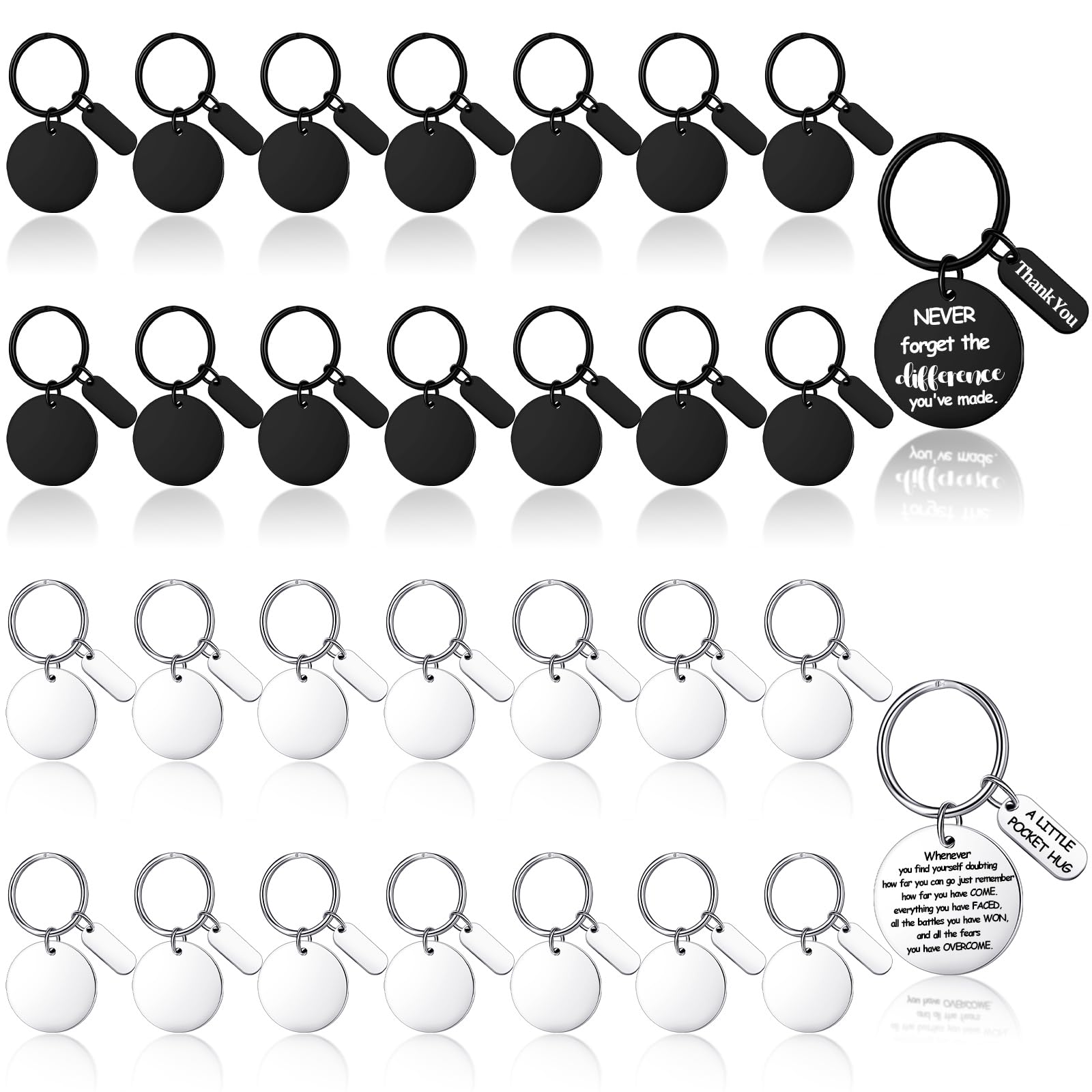 Gisafai Gravierbare Metall-Schlüsselanhänger aus Edelstahl, Rohlinge für Heimwerker, Firmenjubiläen, Basteln, Geschenke, 30 Stück