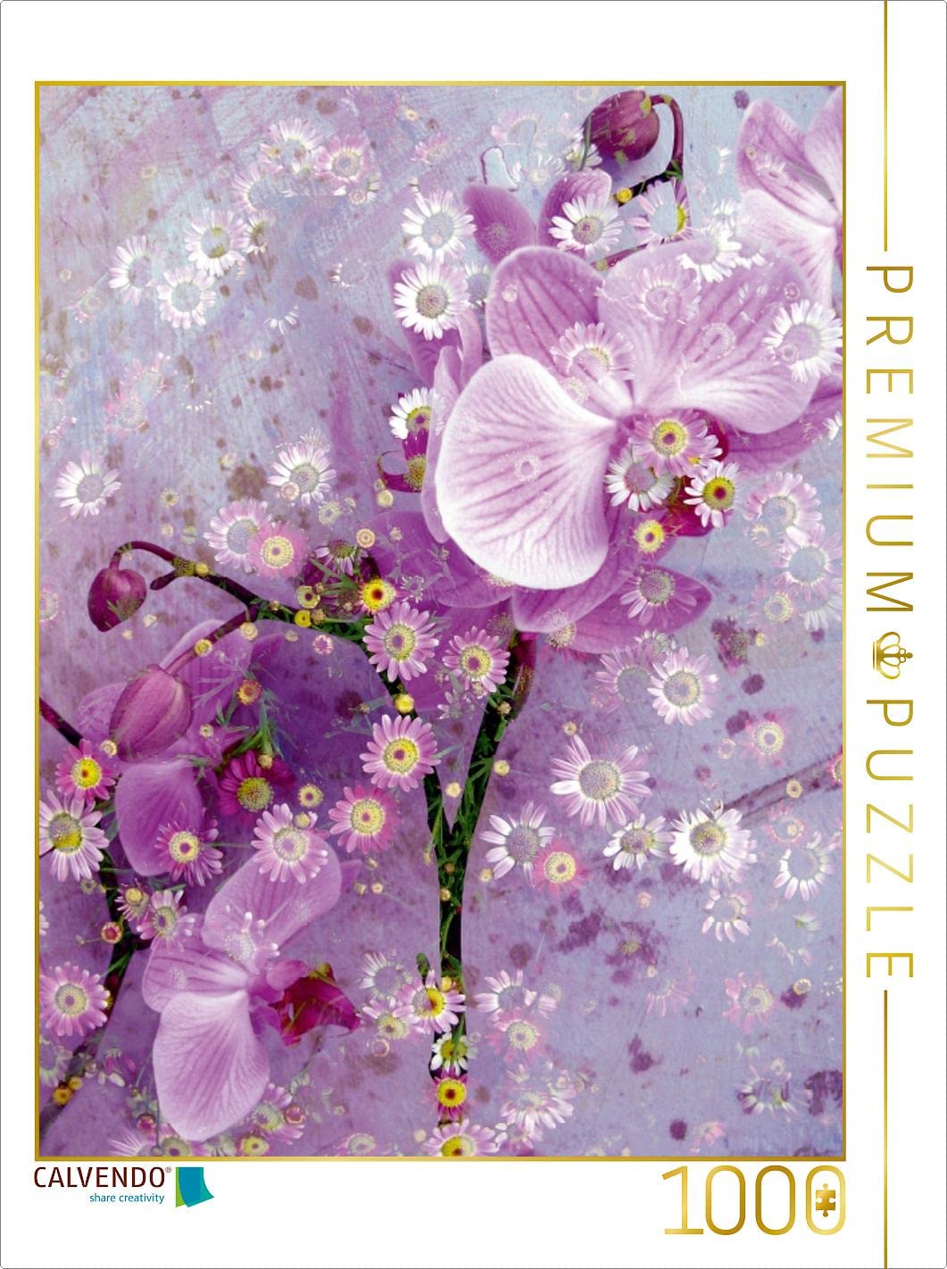 CALVENDO Puzzle Rosen Und Orchideen 1000 Teile - 64 X 48 Cm, Premium-Qualität