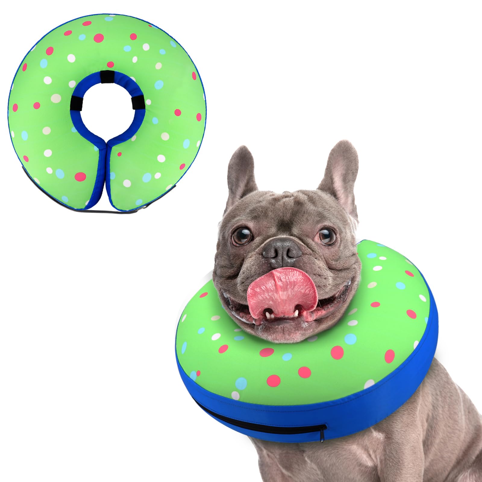 Supet Inflatable Dog Cone Collar Alternative After Surgery, Dog Neck Donut Collar Recovery E Collar, Soft Dog Cone for Small Medium Large Dogs