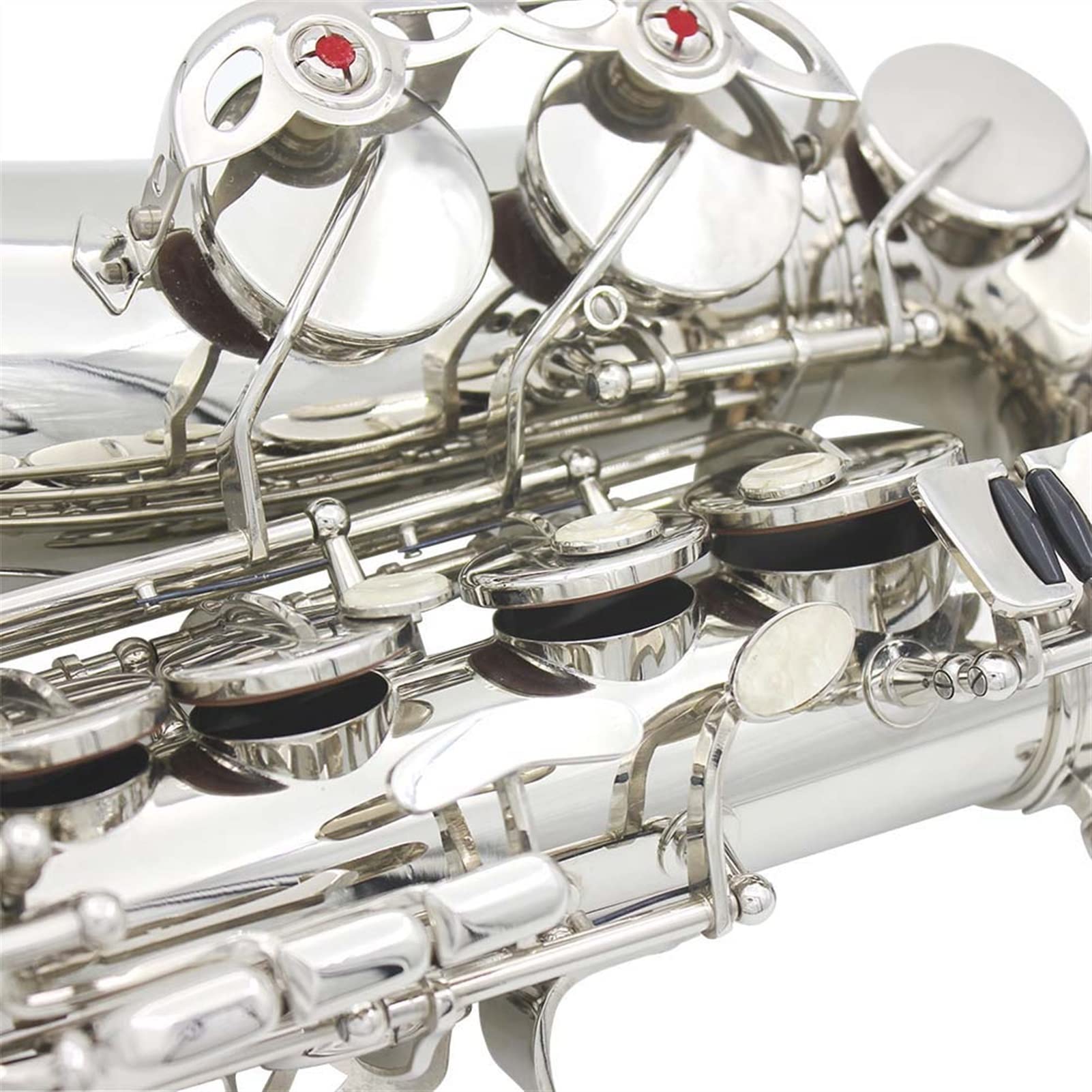 Sax Principianti Kit Sax Contralto in MIB Ottone Placcato Argento Strumento a fiato Professionale Mi Sax Piatto con Cinturino in Custodia Strumento Musicale Strumento a fiato