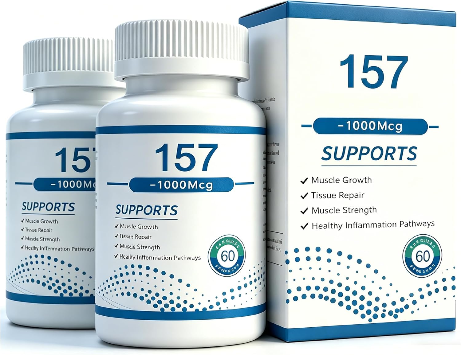 157 1000Mcg BP-157 120 Count, Supports Muscle Growth, Tissue Repair, Digestive Health and Overall Health