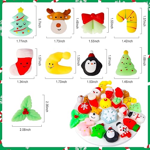 Miniatura 4 de MGparty 48 piezas de juguetes esponjosos de Navidad para niños, rellenos de calcetines de Navidad, regalos de fiesta, relleno de bolsas de golosinas